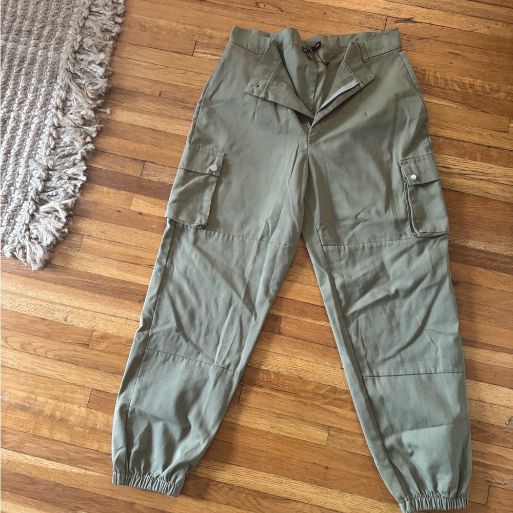 Boohoo Olive Utility Pants